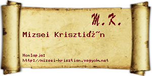 Mizsei Krisztián névjegykártya