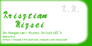 krisztian mizsei business card